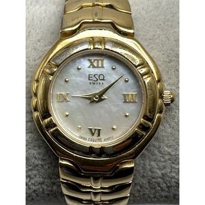 ESC Esquire By Movado 100502 Ladies MOP Watch New Battery 24MM 7" E2